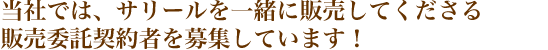 当社では、サリールを一緒に販売してくださる販売委託契約者の方を募集しています。